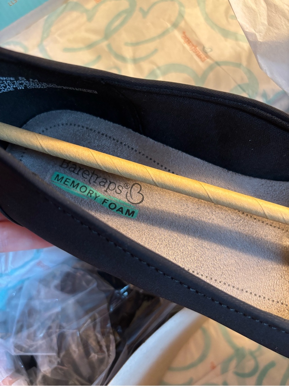 BareTraps Black Ballet Flat with Silver Accent Buckle - Picture 3 of 8